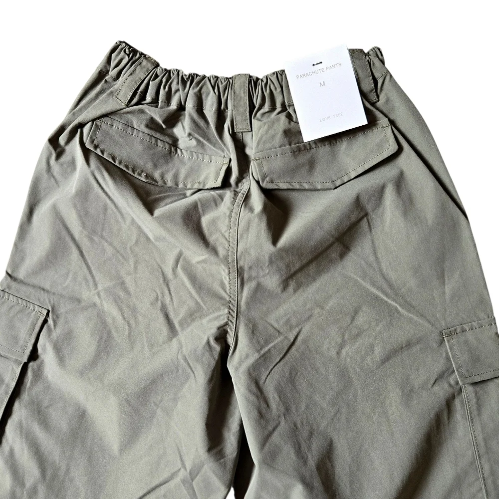 Love Tree Parachute Cargo Pants Khaki Outdoor Activewear Hiking Camping NWT/Sz M - Picture 8 of 11